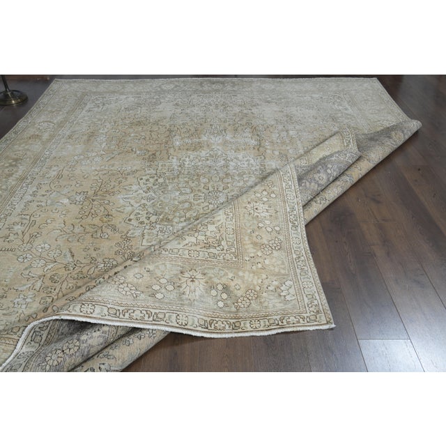 Orange 1970s Vintage Persian Handmade Wool Cotton Orange Area Rug For Sale - Image 8 of 11