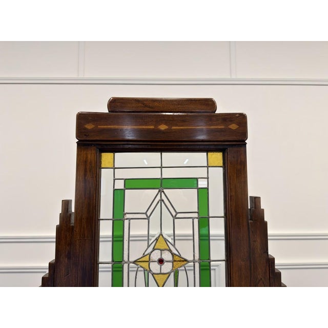 Wood English Colonial Stained Glass Room Divider For Sale - Image 7 of 13