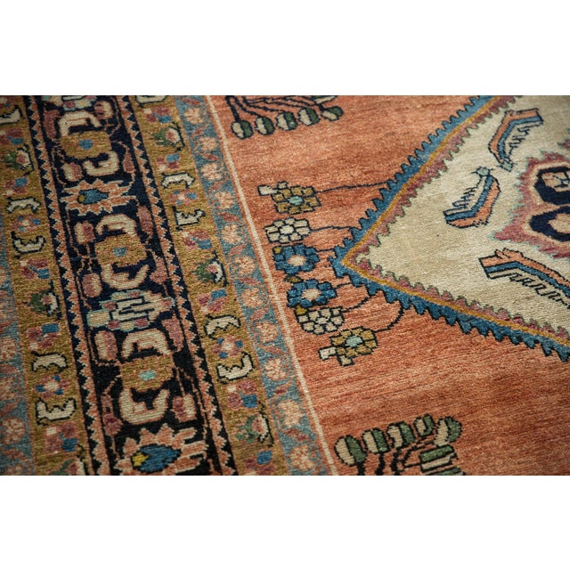 1940s 1940s Vintage Persian Lilihan Diamond Medallion Wool Carpet For Sale - Image 5 of 13