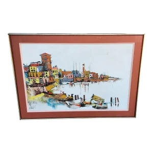 Ernst Aebi (American/Swiss, 1896-1972) Oil on Canvas Nautical Ship Framed Painting