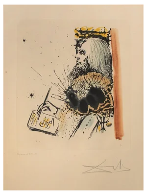 after Salvador Dalì, Portrait De Calderon, 2971, Aquatint & Etching