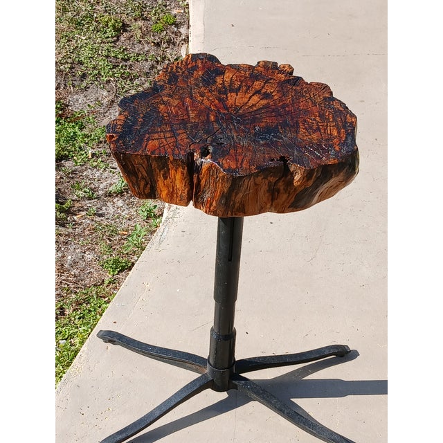 Rustic Handcrafted Cedar Side Table For Sale - Image 4 of 9