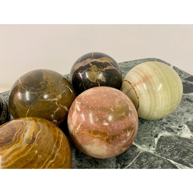 Selection of Specimen Marble and Stone Spheres, Set of 10 For Sale - Image 5 of 13