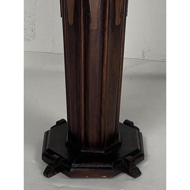 Wood Art Deco Dutch Amsterdam School Pedestal, 1920s For Sale - Image 7 of 15