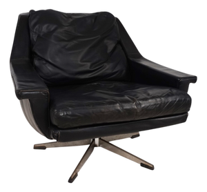 ESA 802 Lounge Chair in Black Leather from Werner Langenfeld, 1970s