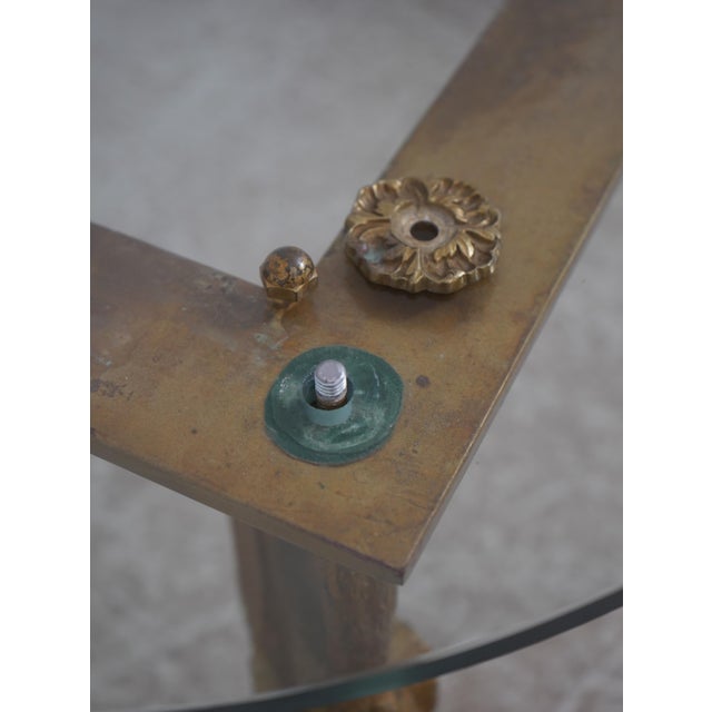 Vintage Bronze Swan Frame Glass Top Coffee Table For Sale - Image 10 of 13