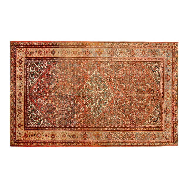 Antique Persian Sultanabad Oriental Carpet, Room Size, with Medallion For Sale
