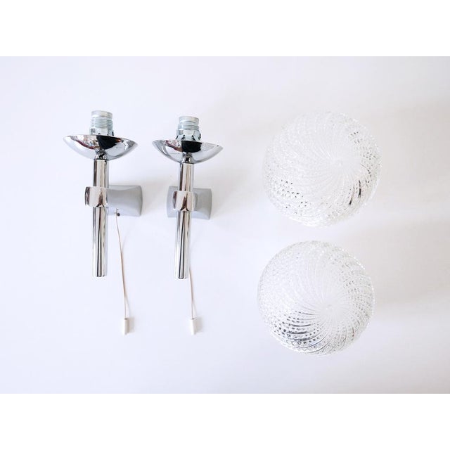 Mid-Century Modern Textured Glass Wall Lamps, 1970s, Set of 2 For Sale - Image 14 of 17