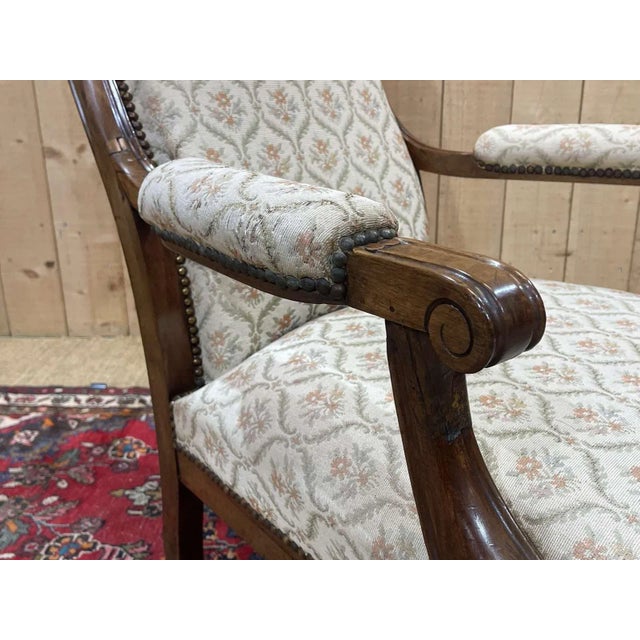 Antique Voltaire Armchair in Walnut, 1800s For Sale - Image 10 of 12