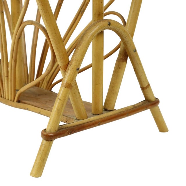 Boho French Rattan Magazine Rack, 1960s For Sale - Image 13 of 17