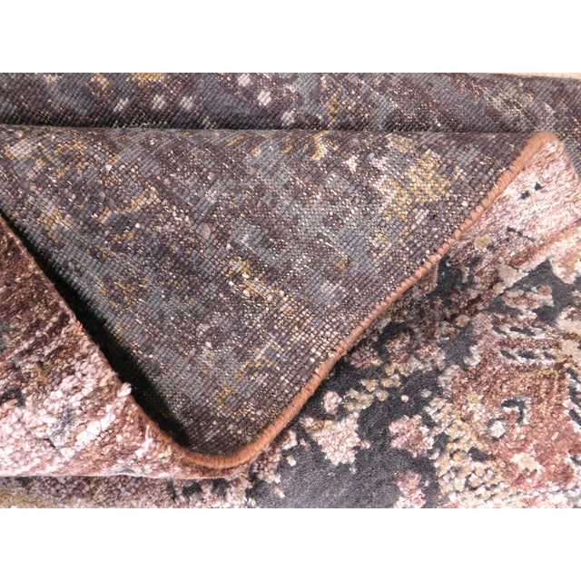 Hand Knotted Bamboo Silk and Wool Rug in High and Low Texture. 7'10"x 9'9" For Sale - Image 17 of 18