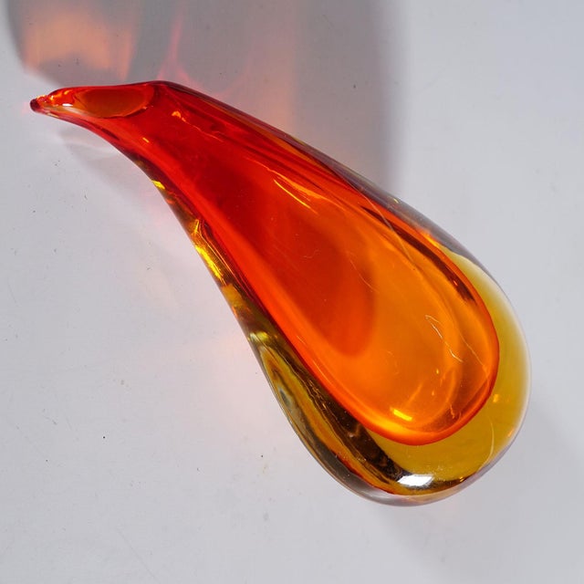 1950s Vase in Red and Yellow Sommerso Glass, Flavio Poli for Seguso For Sale - Image 5 of 7