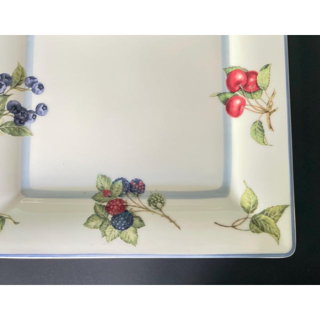 Villeroy & Boch Vintage Villeroy & Boch Square Dinner Plate – Cottage Pattern With Fruit Motif – Made in Germany For Sale - Image 4 of 7