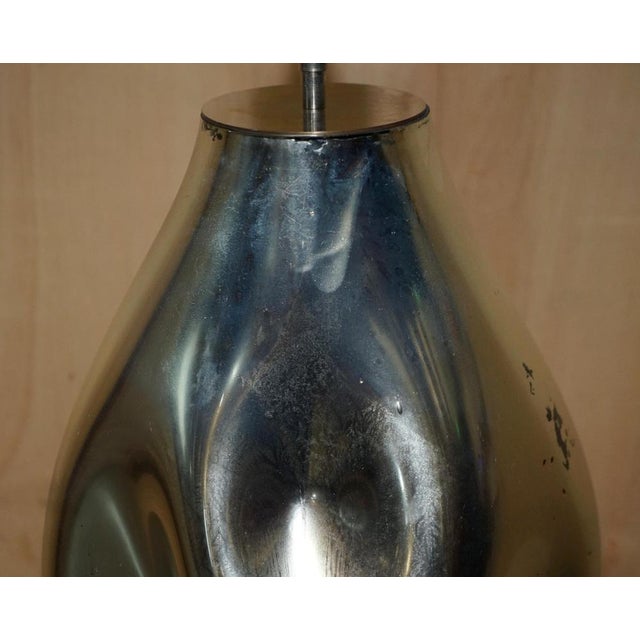 Large Vintage Sculptural Table Lamp in Foxed Mirrored Glass For Sale - Image 4 of 18