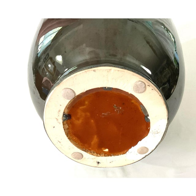 Brown Textured ,Glazed Ceramic Pitcher , Likely From Vallauris,France For Sale - Image 8 of 9