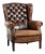 Large Chesterfield English-Style Chair in Sheepskin Leather For Sale