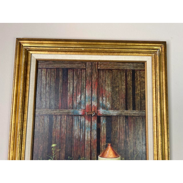 70's Charles Joh Duch " Jug - Barn Door " Oil Painting For Sale - Image 10 of 12