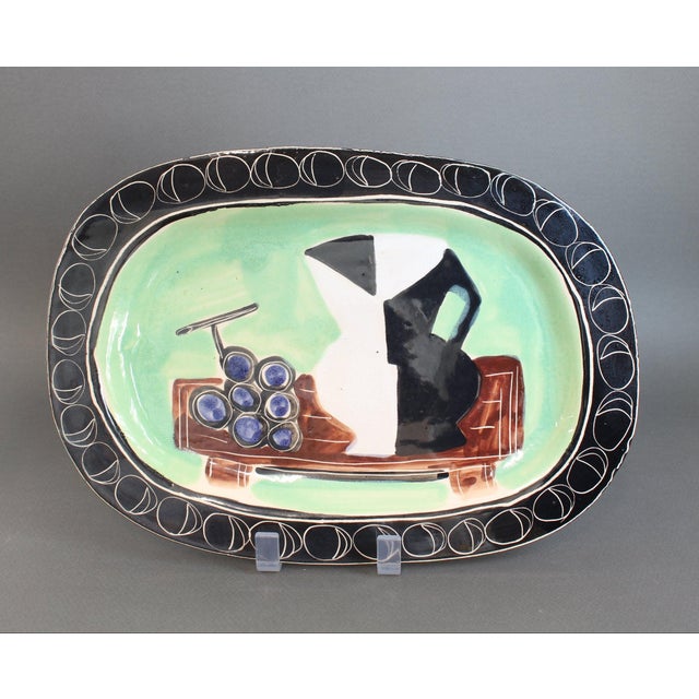 Decorative French Ceramic Platter by Jacques Pouchain for Poët-Laval, 1950s For Sale - Image 18 of 18