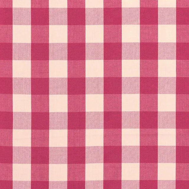 Contemporary Sample - Schumacher Camden Cotton Check Fabric in Raspberry For Sale - Image 3 of 3