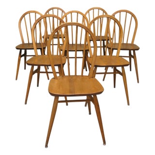 Vintage Windsor Dining Chairs from Ercol, 1960s, Set of 8 For Sale
