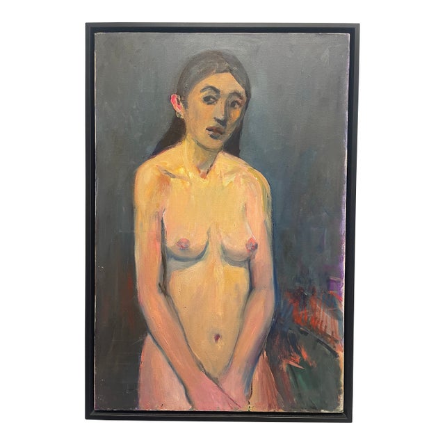 Vintage Oil Painting – Female Nude Portrait For Sale