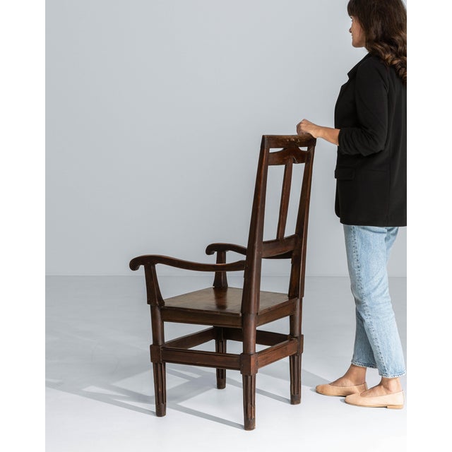 19th Century French Neoclassical Walnut Armchair For Sale - Image 4 of 18