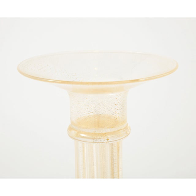 Oggetti Murano Large Murano Glass Candle Holders - A Pair For Sale - Image 10 of 12