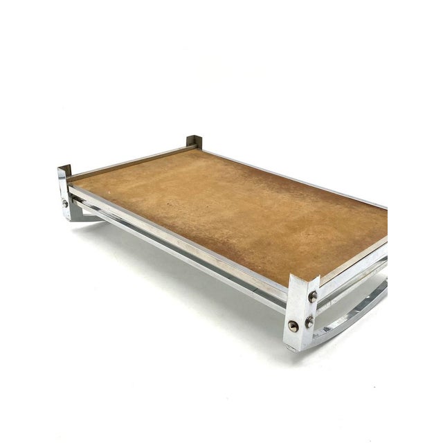Modernist Mirrored Tray by Jacques Adnet for Maison Adnet, France, 1940-1950 For Sale - Image 12 of 18