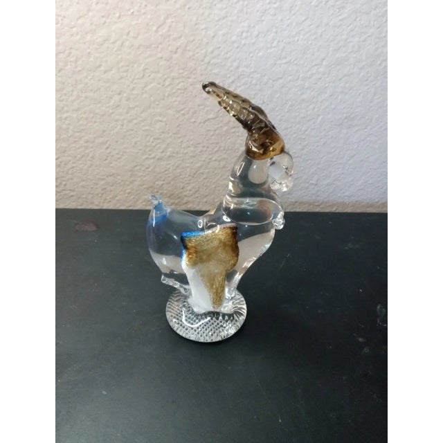 Mid-Century Modern 1980s Polish Art Glass Ram Figurine For Sale - Image 3 of 7