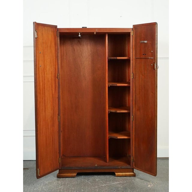 Small Art Deco Compact Burr Walnut Wardrobe For Sale - Image 9 of 17
