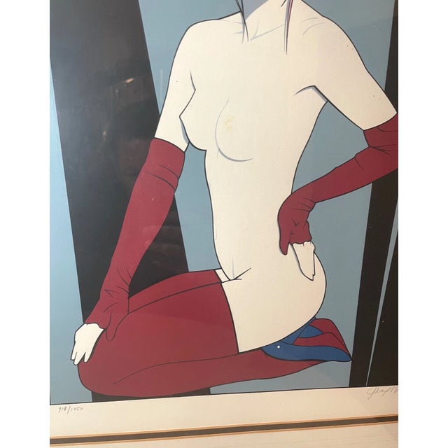 Vintage Original Signed Patrick Nagel Nude Playboy Serigraph Silkscreen Print For Sale In New York - Image 6 of 8