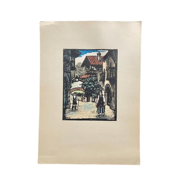 Original vintage lithograph by renowned Spanish artist Juan Castells Martí (Joan Castells i Marti, 1906–1995). Castells...