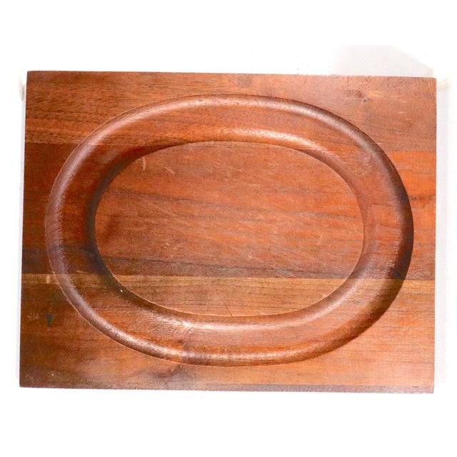 Mid 20th Century Vintage Mid Century Walnut Cutting Board Made by Vermillion Inc. For Sale - Image 5 of 6