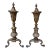 Pair of Large Ornate Brass Andirons For Sale