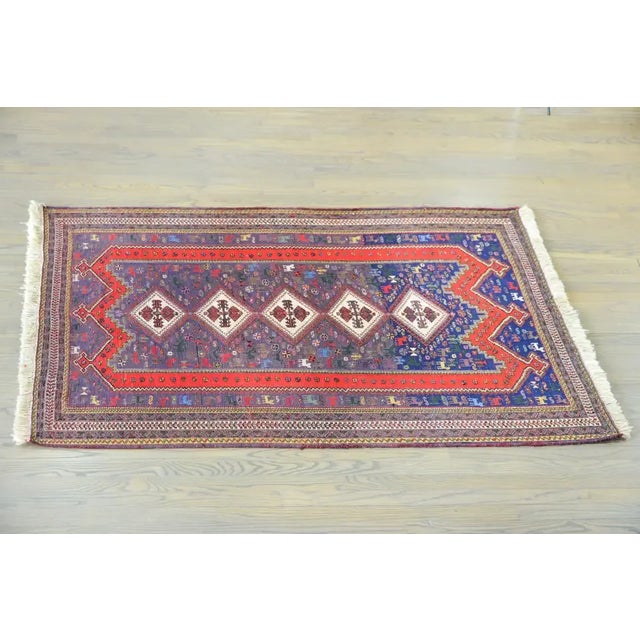 Vintage Persian Sumak Rug For Sale - Image 12 of 13