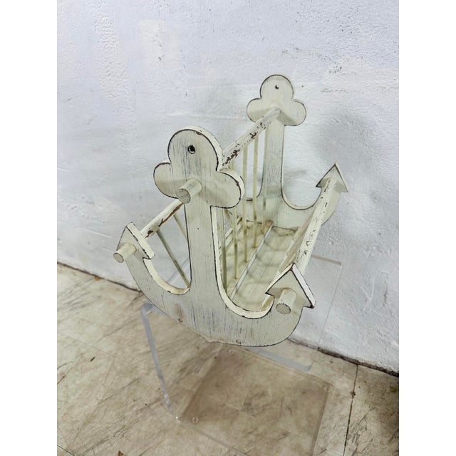1970s Vintage Coastal Anchor Magazine Rack For Sale - Image 5 of 8