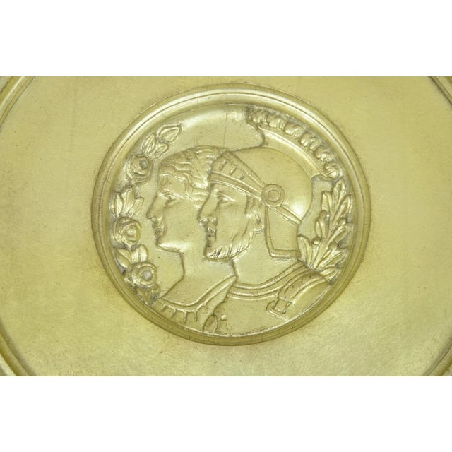Mid 20th Century Vintage Art Deco Carved Female Dancer Silver Gold Round Coffee Side Table For Sale - Image 5 of 12