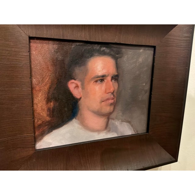 Modern Portrait of a Man on a Board For Sale - Image 4 of 5