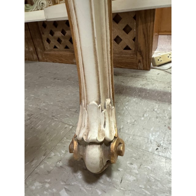 1960s Vintage Italian Baroque Style Floral Marble Top Console and Mirror Set For Sale - Image 9 of 12