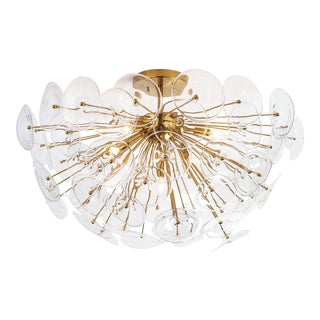 Regina Andrew Poppy Glass Semi Flush Mount in Clear For Sale