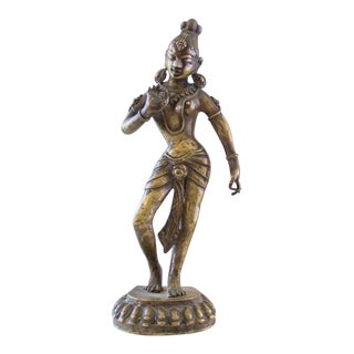 Brass Hindu Statue | Female Devadasi Dancer | Mudra Hands For Sale