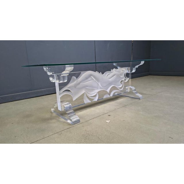 Glass Acrylic Coffee Table from Fabian Art, 1980s For Sale - Image 7 of 14