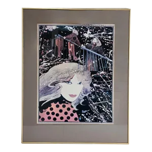 Framed Collage Art Print Portrait of Woman "Tempt" by @I8i