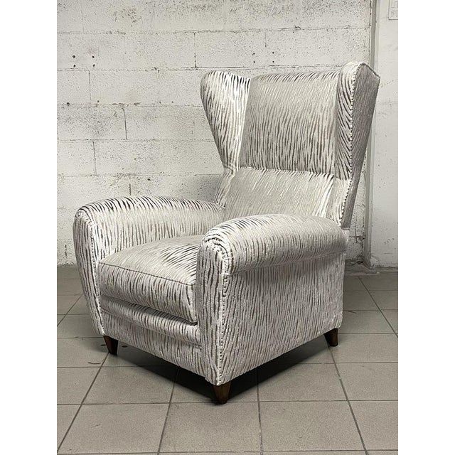 Mid-Century Modern Vintage White Armchair, 1940s For Sale - Image 3 of 18