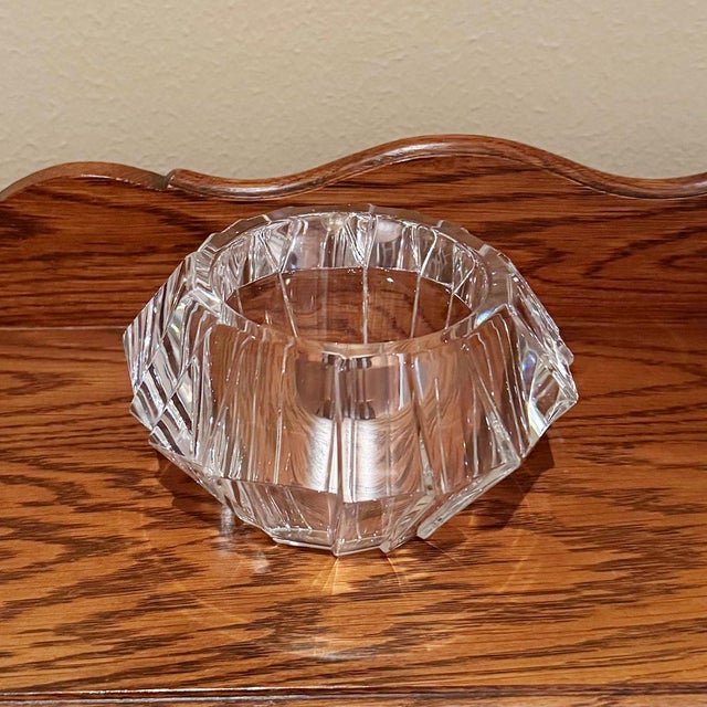 Mid 20th Century Orrefores Sweden Crystal Candle Holder For Sale - Image 5 of 5