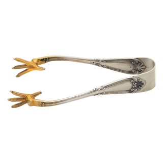 Silver Ice Tongs with Claws For Sale