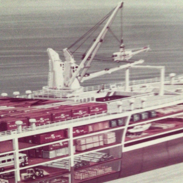 1950s States Steamship Company Cargo Ship Breakaway Drawing at San Francisco Bay For Sale - Image 9 of 12