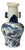 Oriental Small Blue White Scenery Graphic Porcelain Art Vase For Sale