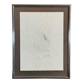 Dali Escargot Hand Signed Numbered Etching Surreal Rare Art For Sale