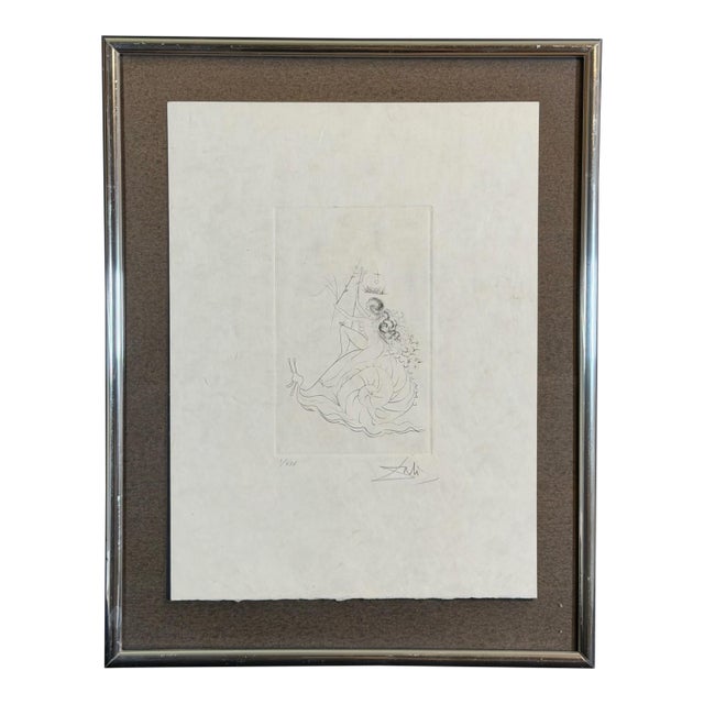 Dali Escargot Hand Signed Numbered Etching Surreal Rare Art For Sale